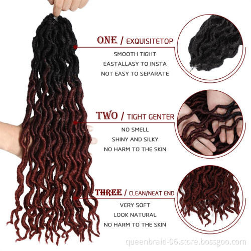 Smartbraid Crochet Hair Gypsy Locs Crochet Braids Curly Wavy Goddess Crochet Braids Synthetic Fiber Hair